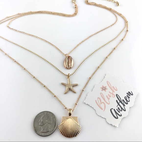 3 for $25⚡️multilayer starfish seashell necklace - Picture 3 of 8